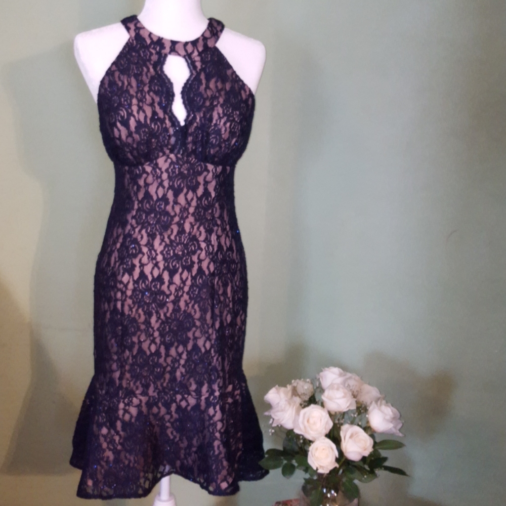 Navy lace dress